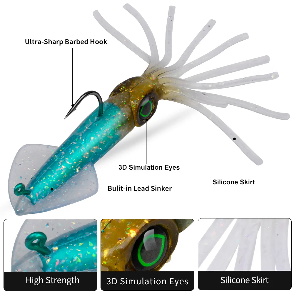 Proberos Señuelo calamar luminoso – Swimbait plomado para curricán - imagen 4