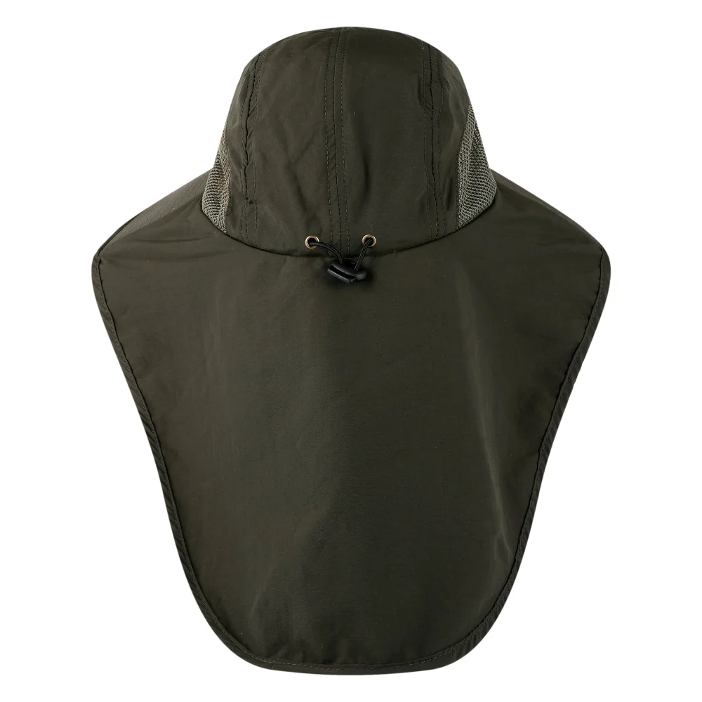 Sombrero de cubo de ala ancha con cubierta para el cuello, secado rápido, sombrero de pesca de ala grande, deportes al aire libre, sombrero de senderismo en la selva, sombrero de Sol de pescadores para hombres - imagen 2