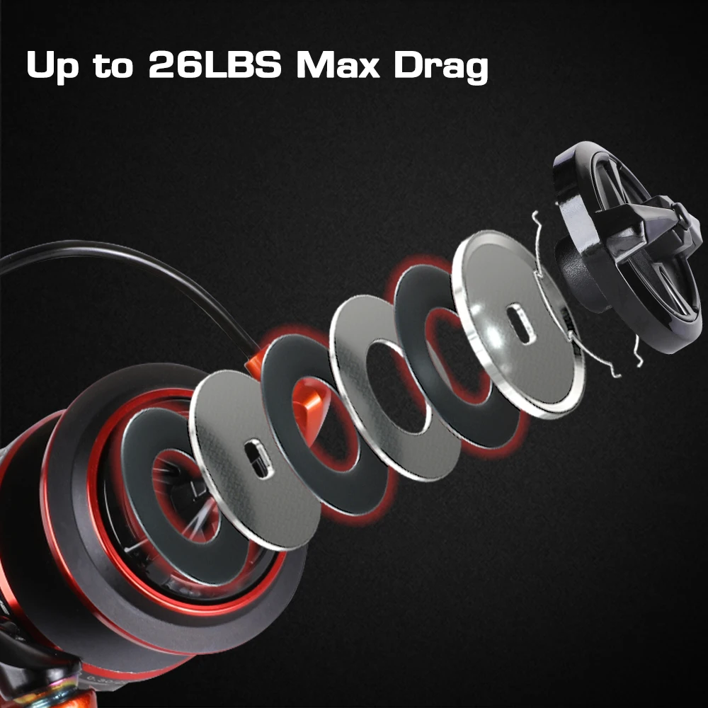 MIFINE-carrete de pesca giratorio CRESCENT XT, arrastre máximo de 12KG, 6 + 1BB, para lubina, Lucio, agua salada y dulce, 2000-4000, el más nuevo, 2023 - imagen 5