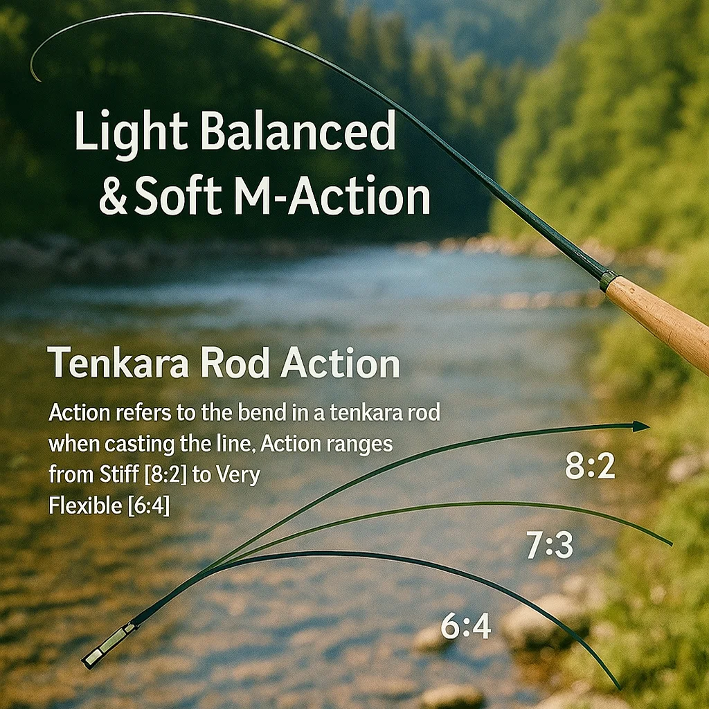 Eupheng Micro Tenkara Fly Rods IM12 Nano 7:3 Acción Mini Tamaños Todas las condiciones del agua Calidad, Secciones de repuesto adicionales incluidas - imagen 2