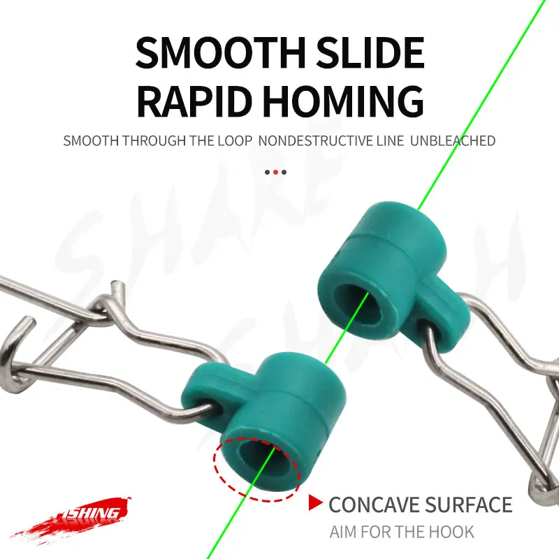 Accesorios de pesca, línea deslizante de plomada, cierre a presión de doble bloqueo, conector de peso pesado de acero inoxidable, 10 Uds. - imagen 5