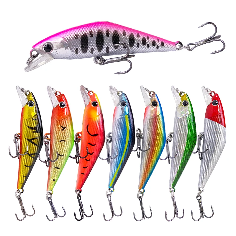 3,4g 50mm Mini Señuelos de Pesca de pececillo hundido trucha lubina cebos artificiales de agua dulce Pesca Wobbler Swimbait accesorios de Pesca - imagen 5
