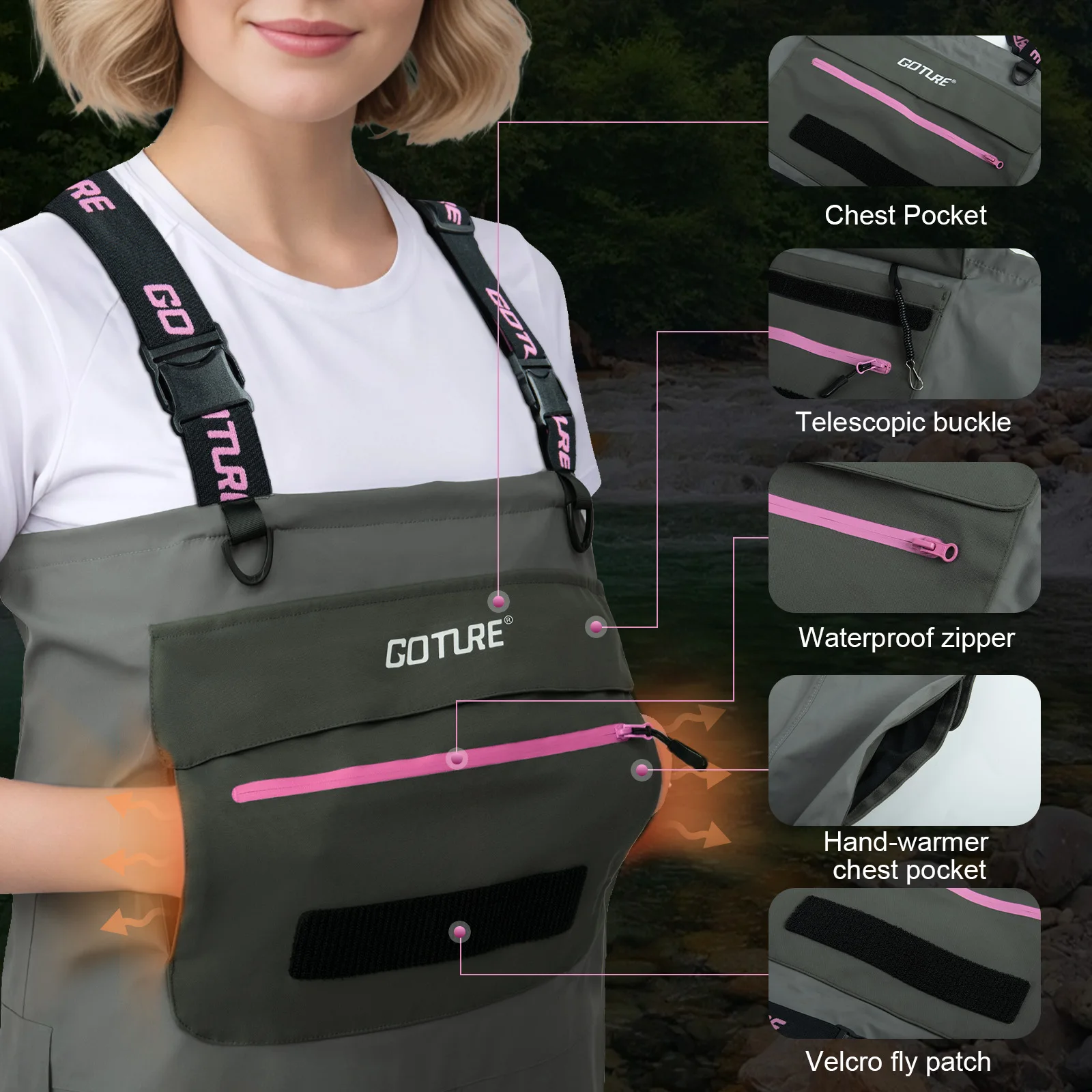 Goture Vadeadores Pesca Multicapa Mujer Impermeables Neopreno - imagen 4