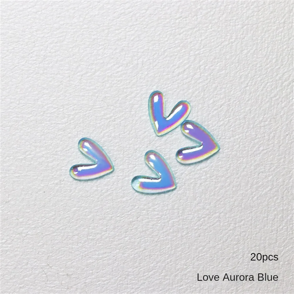 Pegatizas de corazón iridiscentes en 'Love Aurora Blue' para adornos creativos