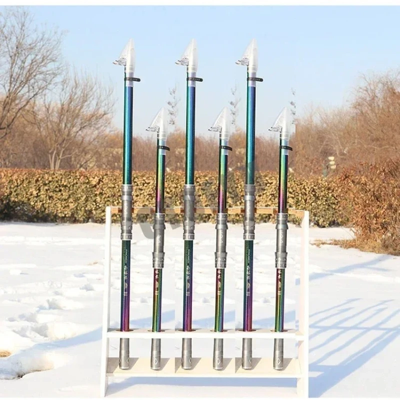 Caña de pescar telescópica 2,1/3,0/3,6/4,2/4,,5 m, caña de Surf de viaje, potencia giratoria de 5-300g, caña de Baitcasting de carbono para lanzamiento de Surfcasting - imagen 2