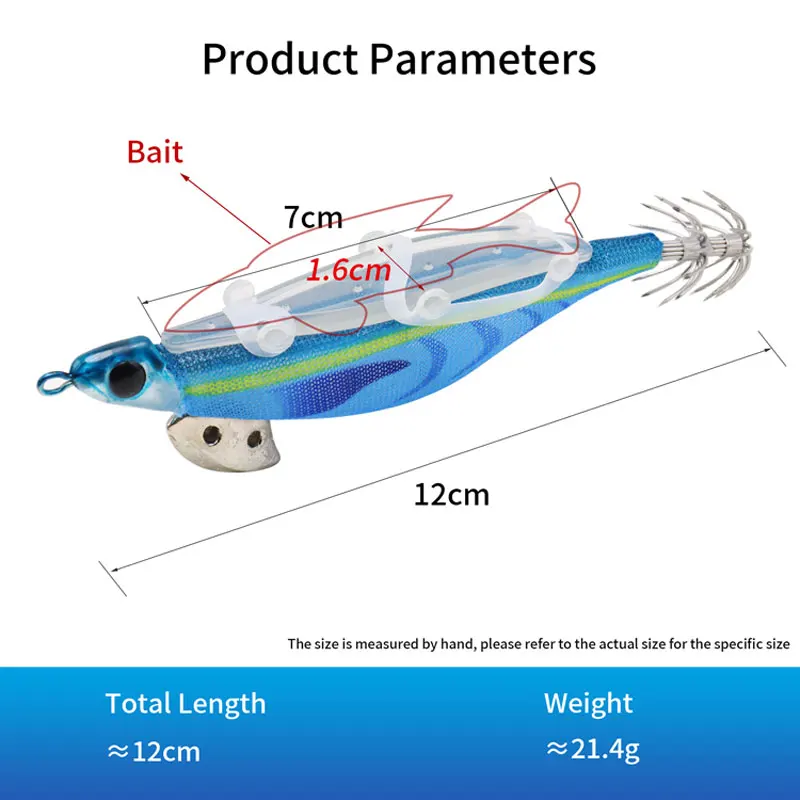 ZYZ-señuelo de pesca de mar con camarones de madera, luminoso con sonajero, cebo para pescar, puede atar en la espalda, calamar, pulpo, sepia, camarones - imagen 3