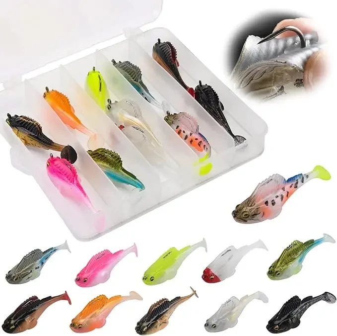 Señuelo de pesca Goture, cebo blando, plantilla con caja, 7g, 10g, 14g, Swimbait Wobblers, Lucio, sábalo para pesca, perca, pescado de agua salada