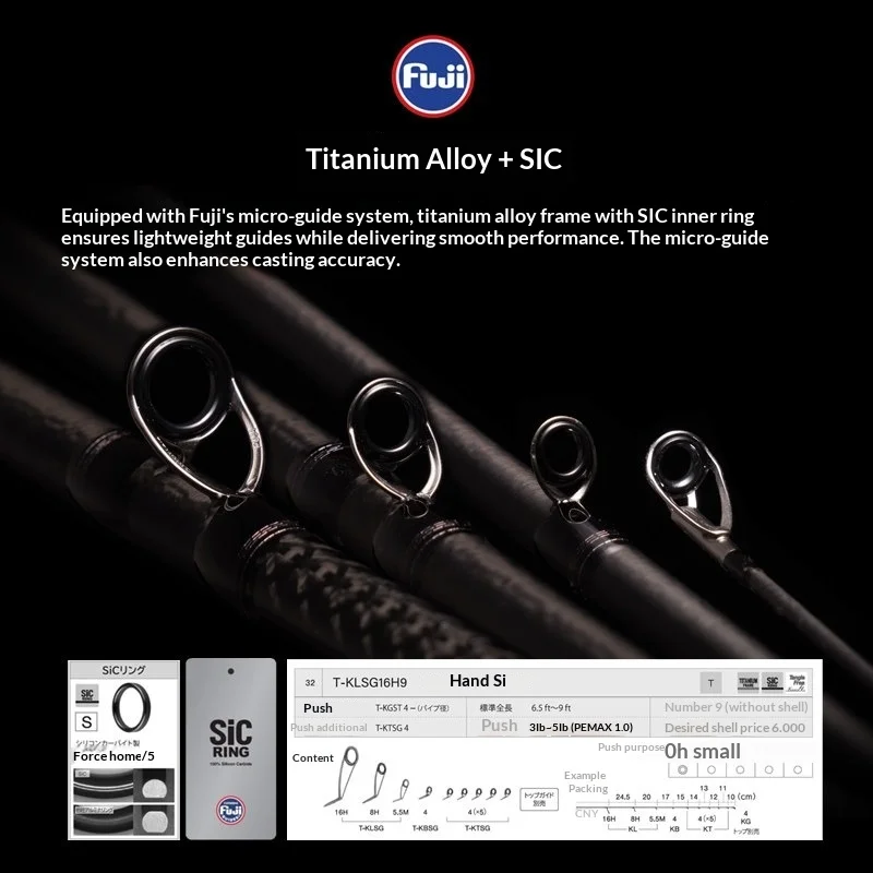 KYORIM Mandalore Caña Monopieza – Guías Fuji Titanium para Lubina - imagen 2