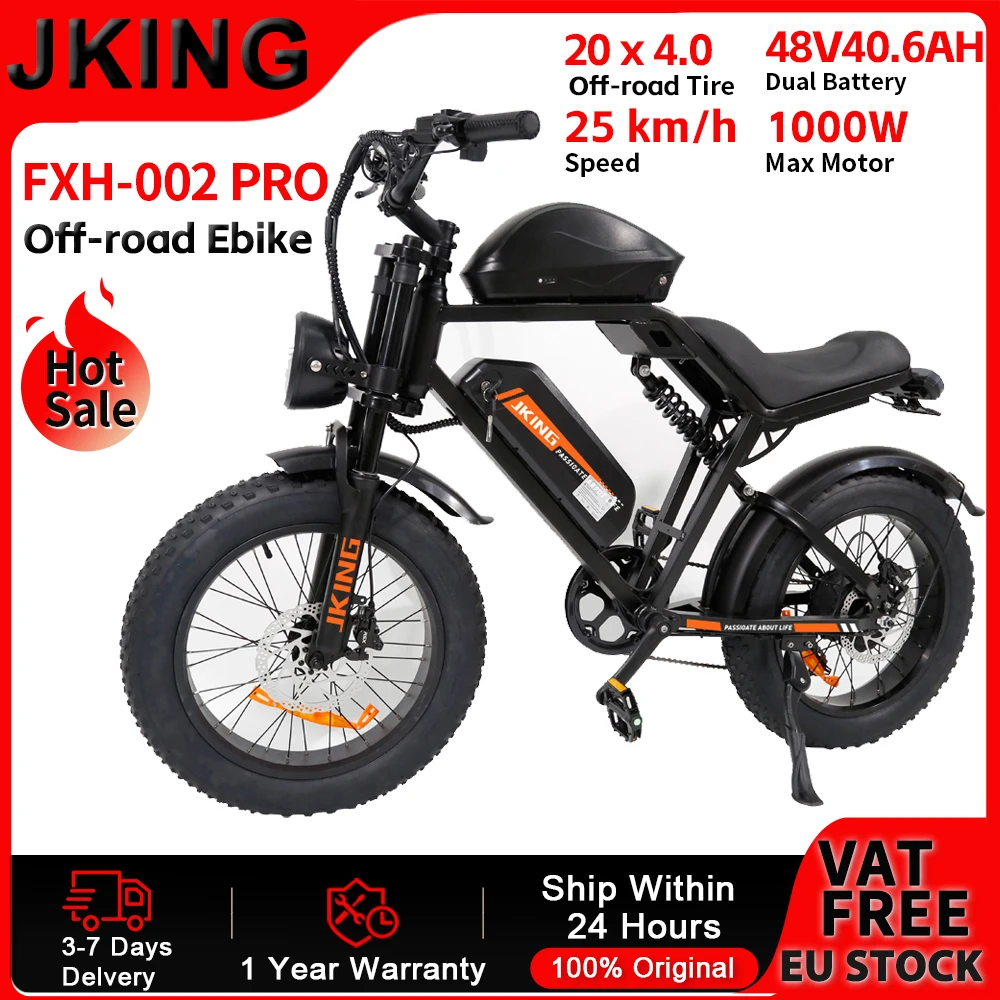 Bicicleta Eléctrica JKING FXH-002 Pro – Doble batería y motor 1000W