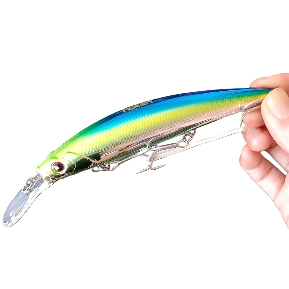 Noeby 4 Uds pesca larga Jerk Minnow señuelo 110mm 36g Wobblers Trolling señuelos hundimiento agua de mar para lubina trucha pesca aparejos - imagen 2