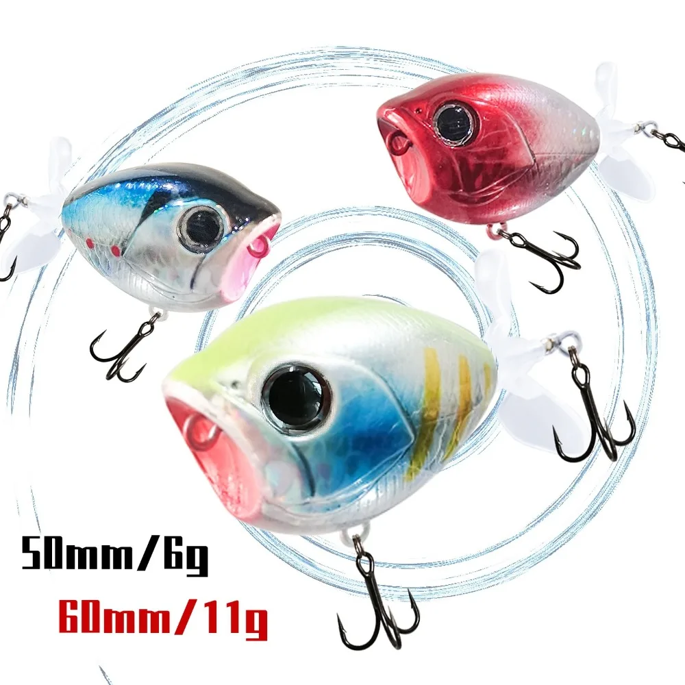 Warbler Popper Topwater con cola giratoria y hélice - imagen 5