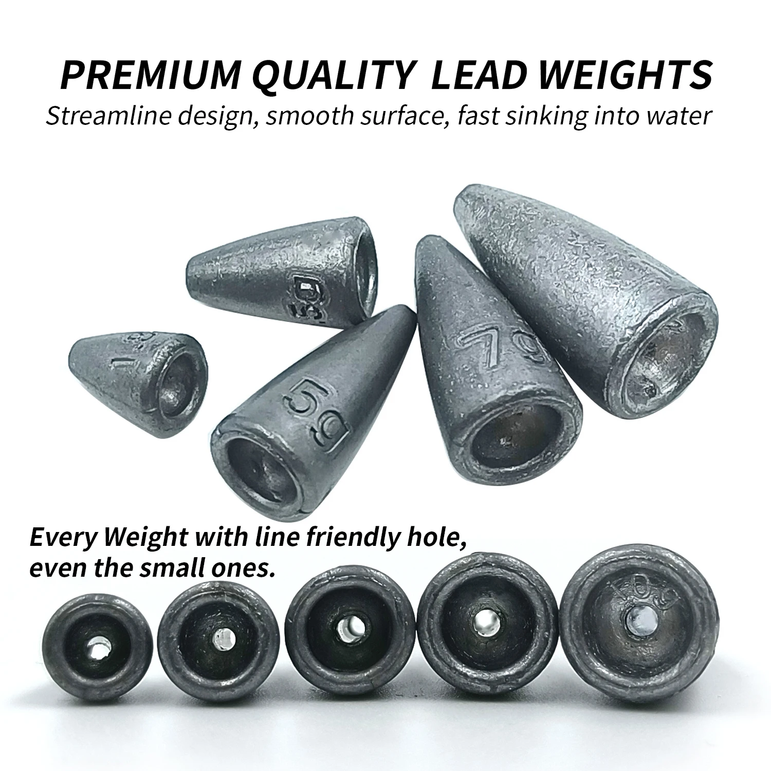 Pesas de pesca de bala, plomos de pesca de lubina a granel, 1,8g, 3,5g, 5g, 7g, 10g, 15g - imagen 3