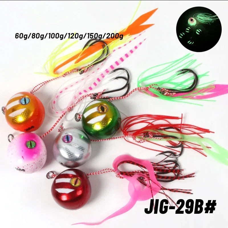 Señuelos de pesca de mar con plantilla de goma Tai, cebos UV deslizantes, 60g, 80g, 100g, 120g, 150g, 200g, pargo, mar, invierno, Jigging, señuelo de pesca - imagen 3