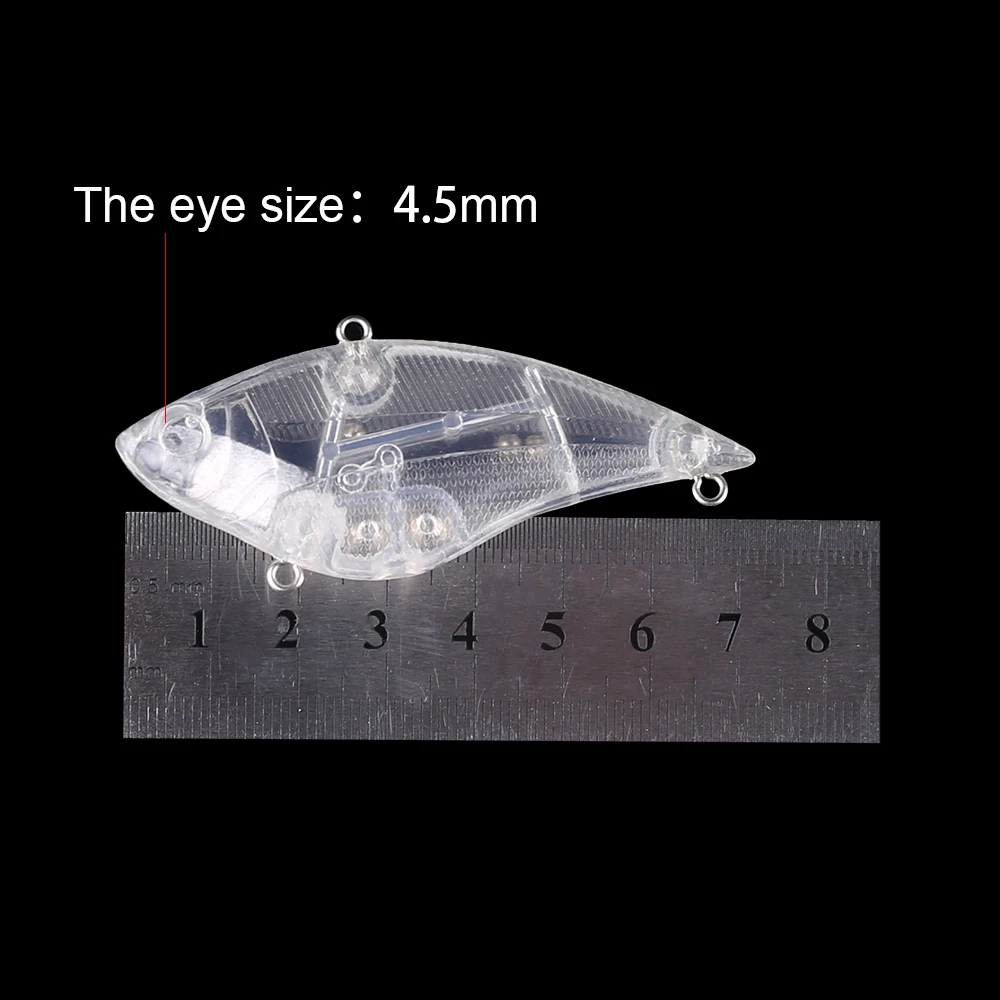 Hanlin-señuelo de pesca de plástico duro, cebo de hundimiento sin pintar, Cuerpo en blanco para aparejos de lubina, 10/20 piezas, 7CM, 13,8G, VIB - imagen 2