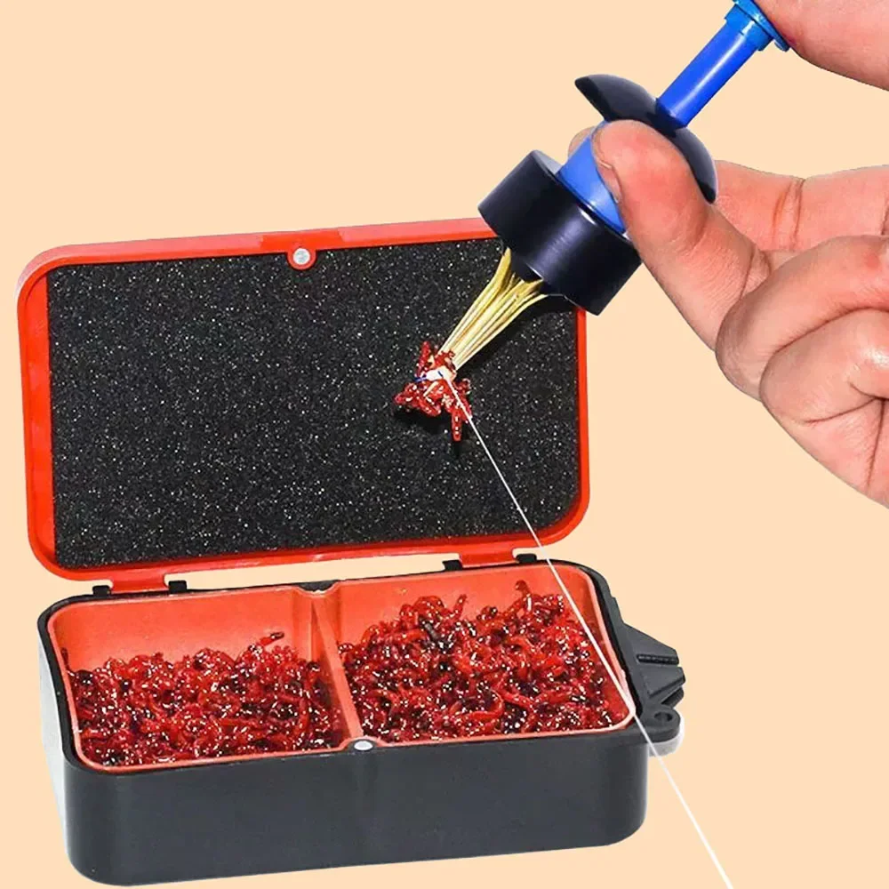 Alimentador rápido de gusanos, gancho con Clip, dispositivo de alimentación de gusano rojo, operación Simple, sin manos sucias, alimentador de gusanos vivos para minas de tierra - imagen 5