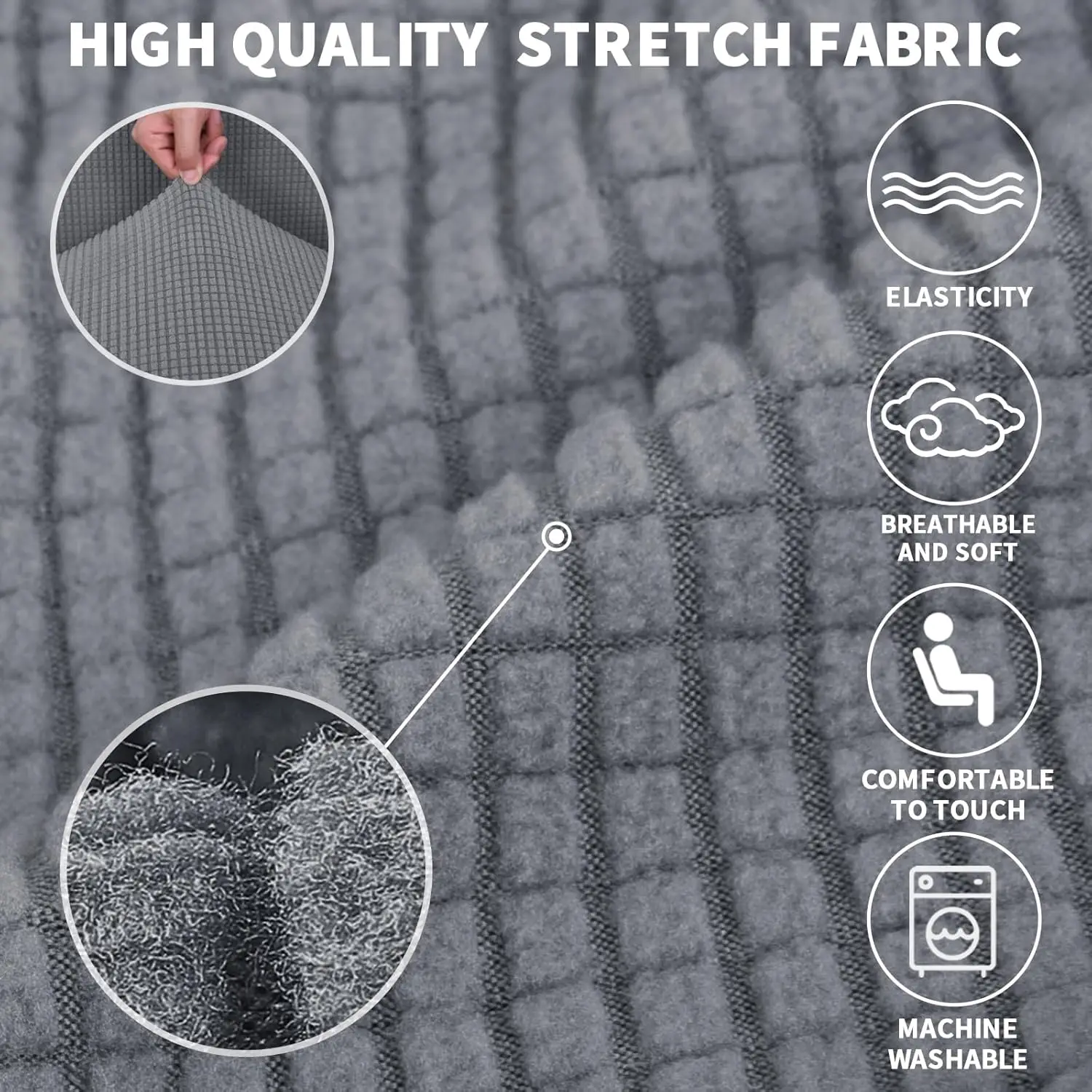 Fundas de sofá elásticas de 1/2/3/4 plazas, fundas de sofá de Jacquard, fundas de sofá lavables, Protector de muebles para niños y mascotas - imagen 4