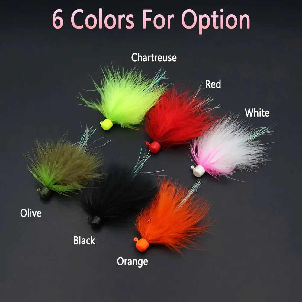 Señuelos de pesca con plantilla de marabú, 3 uds., 5,8g/0,21OZ, gallo, Hackle, gran juego, cebo de pesca, tipo de pez, perca, pez sole, trucha, salmón - imagen 3