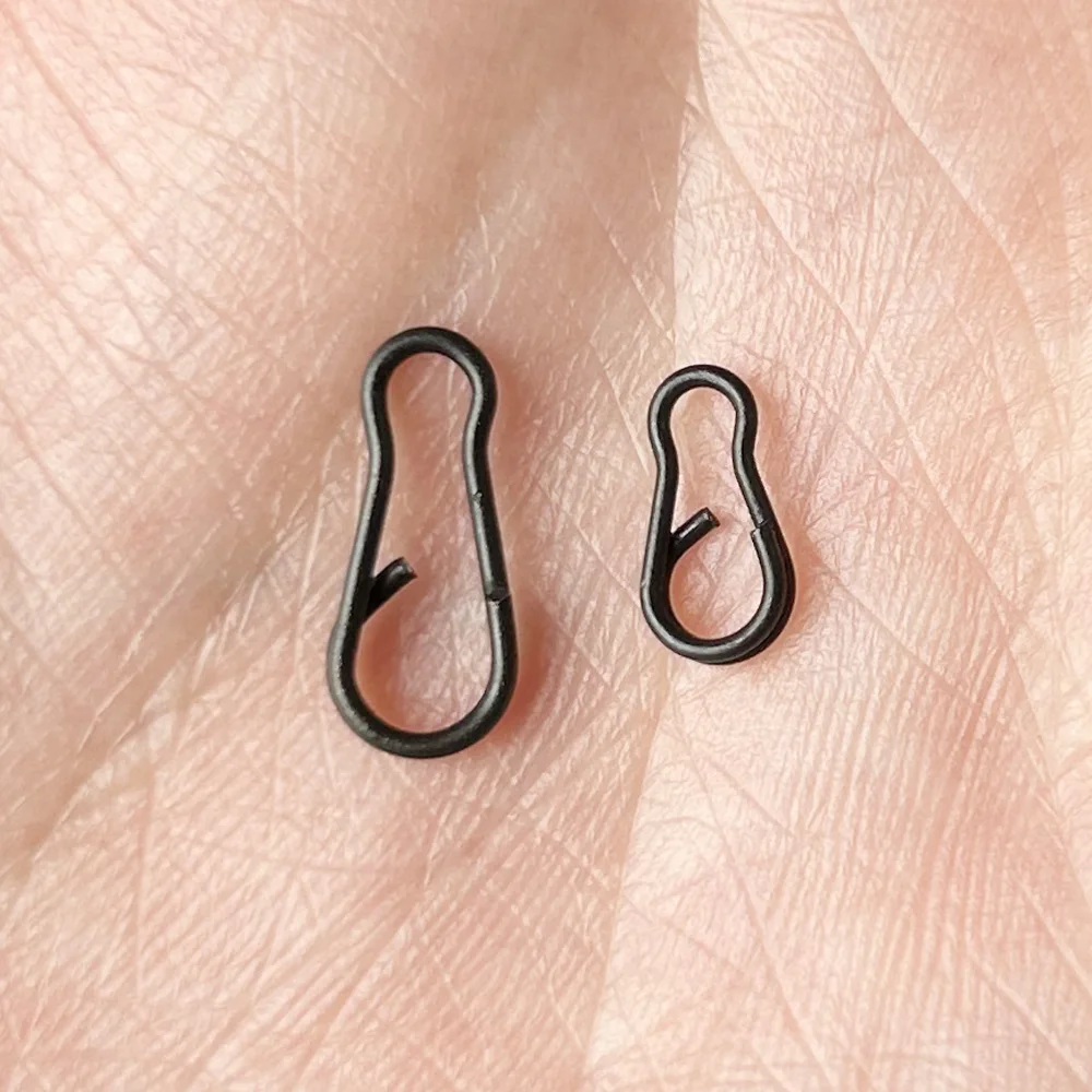 40 Uds Clips de cambio rápido pesca de carpa Snap Duo Lock Snap pesca giratorio aparejo enlace accesorios de pesca de acero inoxidable - imagen 3