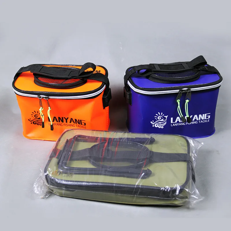 Goture-Caja portátil para peces vivos, Cubo de pesca plegable para exteriores, bolsa de almacenamiento de aparejos de pesca, 40cm, 50cm - imagen 2