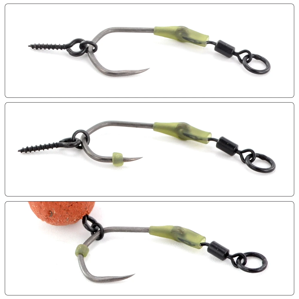 Hirisi-rolhas de anzuelo de pesca de carpa, aparejo de Terminal Ronnie, cuentas de tope para cebo de carpa, accesorios de pesca con tornillo Boilie emergente - imagen 2