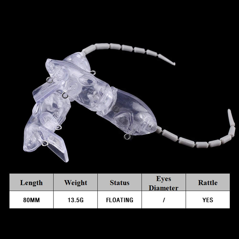 Chan'sHuang-Cebo en blanco sin pintar, 10 piezas, 8cm, 13,5g, ratón flotante, Swimbait, señuelo de pesca Artificial hecho a mano - imagen 2