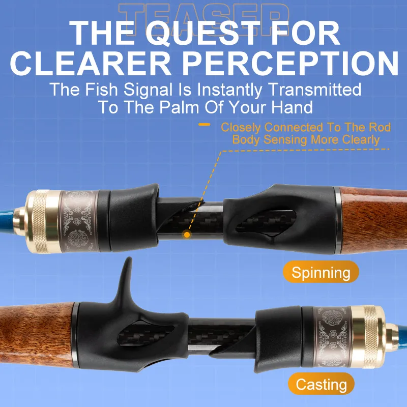 TEASER 1,53 m 1,68 m caña de pescar 2 secciones UL Power Spinning Casting caña de pescar de fibra de carbono 100g ultraligera 2-8g pesca de trucha - imagen 5