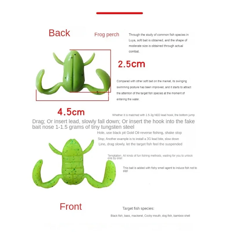 5 uds rana flotante 2,5 cm/4,5 cm cebo de rana más atacado por actitud de lubina cebo de pesca realista y atractivo para pesca leal - imagen 3