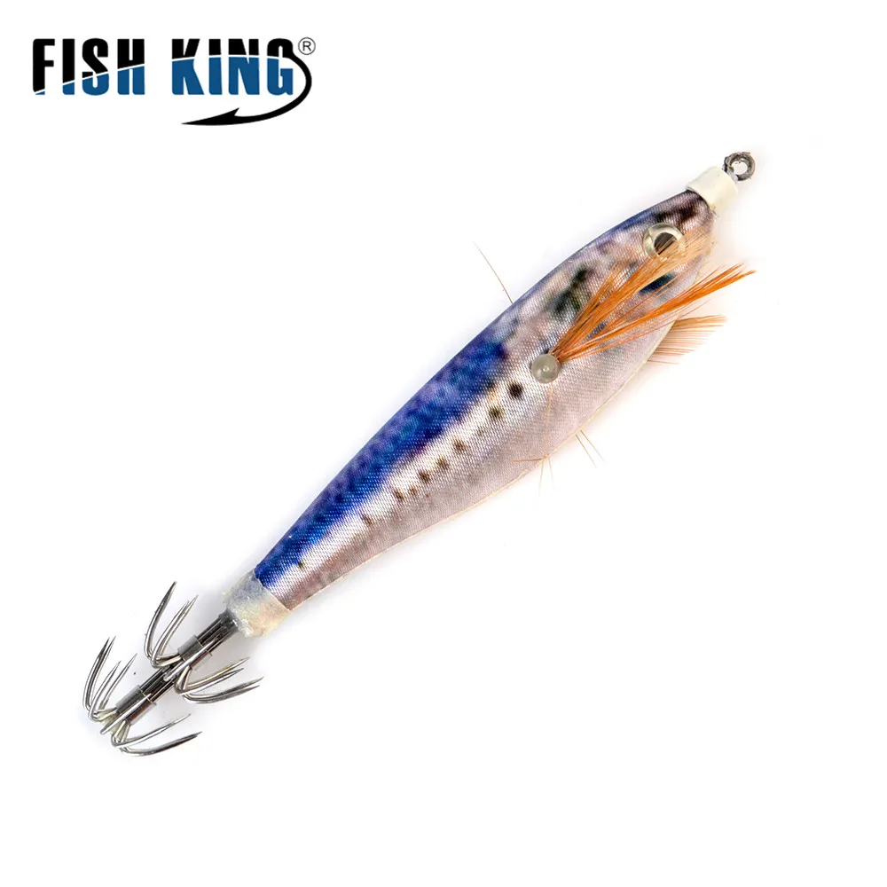 FISH KING-señuelo de pesca con ojos 3D, 2 uds., 8CM/10G, anzuelo de calamar, plantillas, pulpo, sepia, camarones, señuelos luminosos - imagen 5