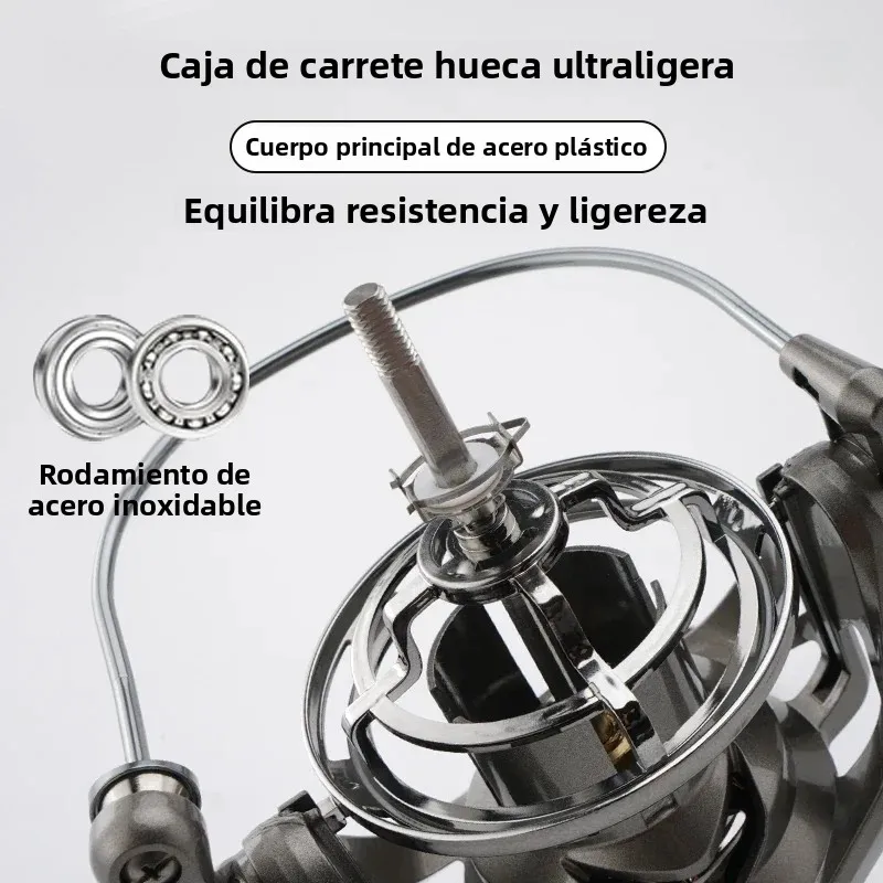 Huidiao NGK-II carrete giratorio de alta resistencia 25KG arrastre máximo 8000-14000 Zero Play 6 + 1BB carrete de fundición suave para Surf y pesca en alta mar - imagen 5