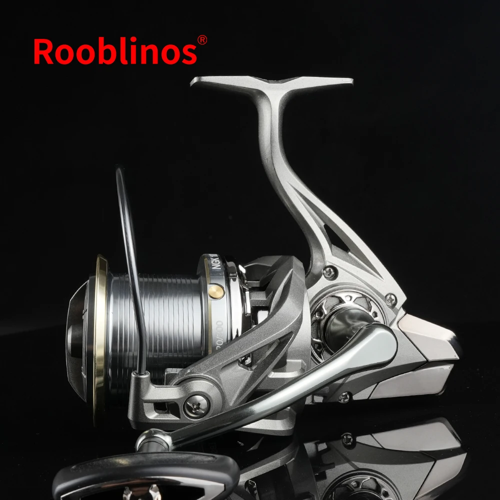 Carrete de pesca grande ROOBLINOS NGK, carrete giratorio de arrastre máximo de 20KG, potente carrete de pesca de carpa de agua dulce y salada - imagen 5