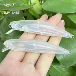20 piezas cebo de pececillo en blanco sin pintar, 75mm, 9,4g, señuelo de pesca que se hunde, Swimbait de fundición larga, Wobblers para trucha, carpa, cebo Artificial