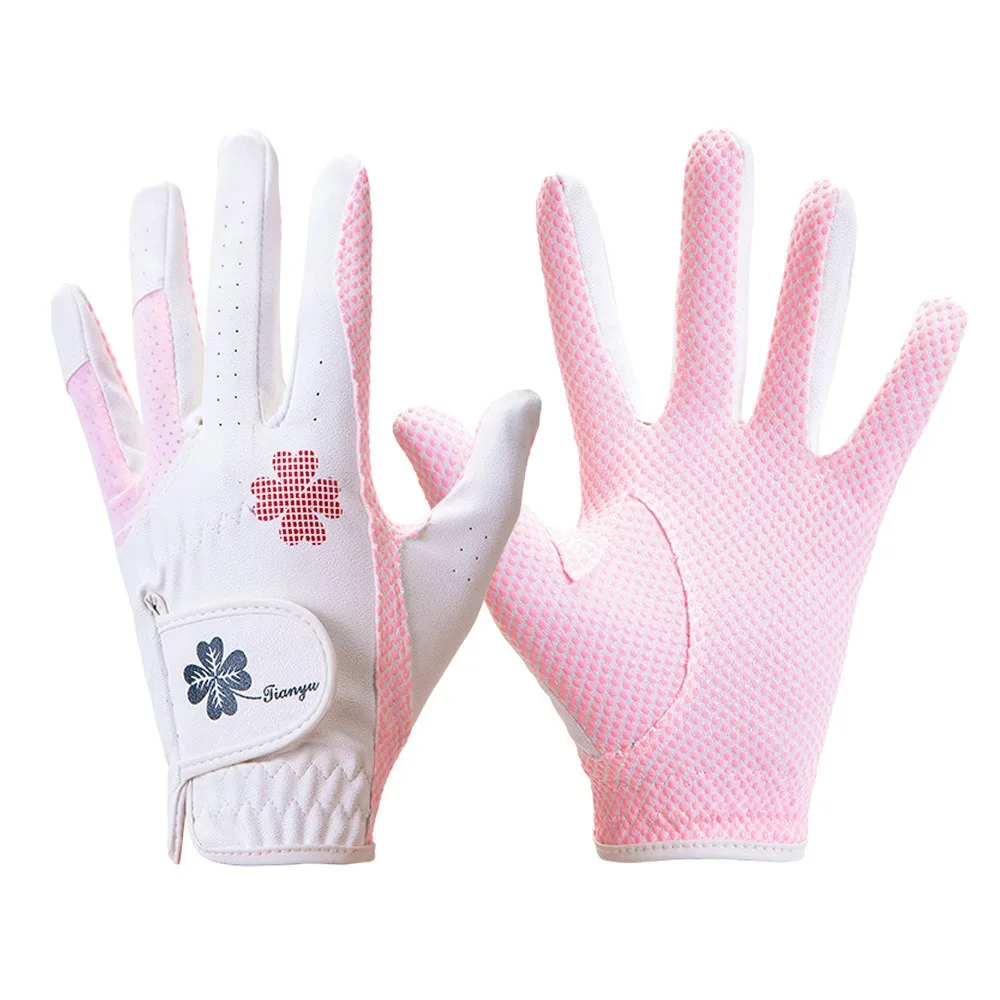 Guantes de Golf transpirables para mujer, resistentes al desgaste, cómodos, con dedos completos, antideslizantes, elásticos, deportivos, accesorios de Golf