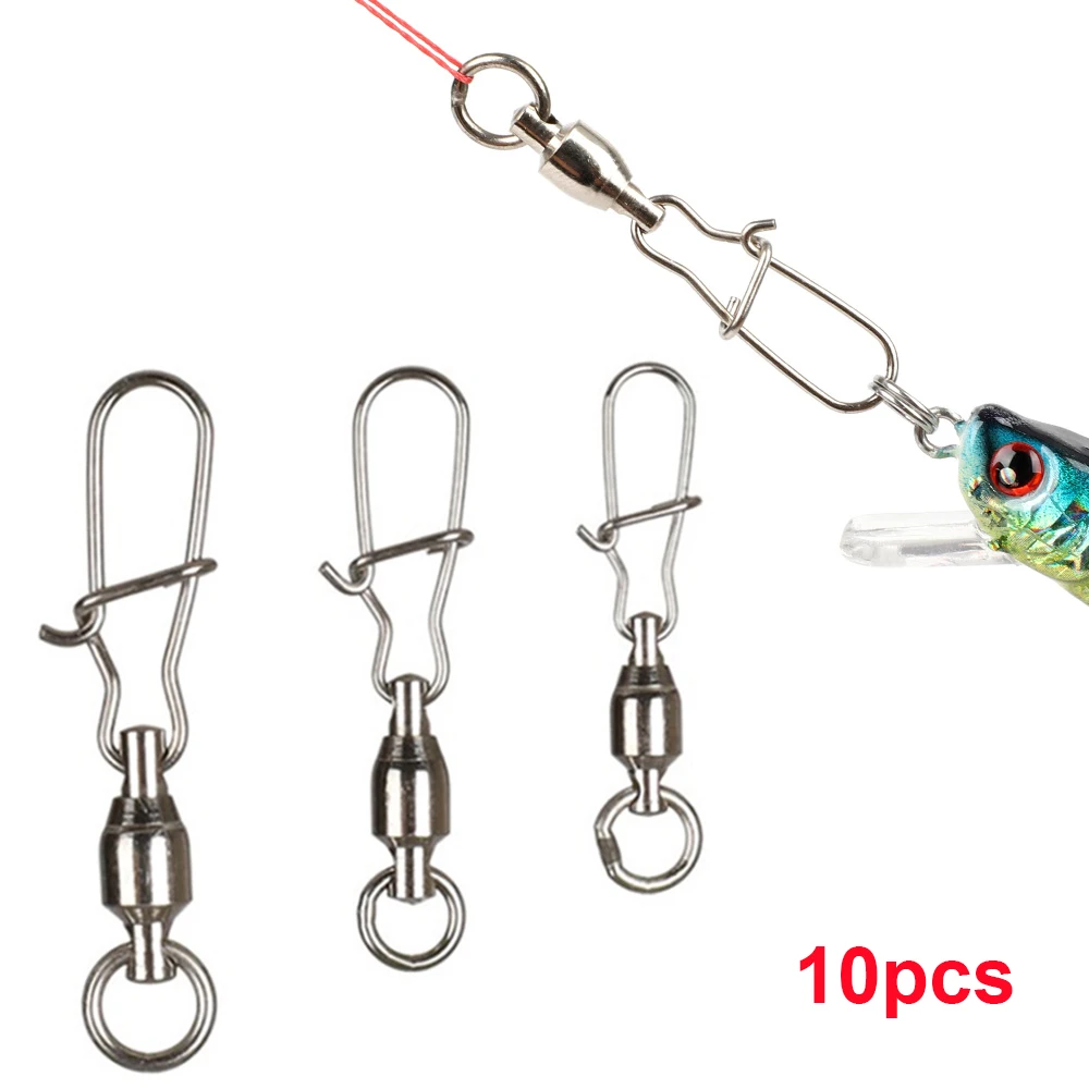 Accesorios de pesca con enlace giratorio, rodamiento de bolas resistente a la corrosión, conector de sedal, enclavamiento, giratorios de pesca a presión - imagen 3