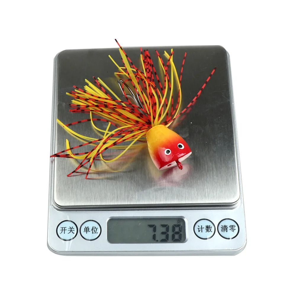 Señuelo de rana para saltar de pesca, cebo duro de 9cm/7,4g con anzuelos dobles afilados, señuelos de cabeza de serpiente y rana de simulación - imagen 3