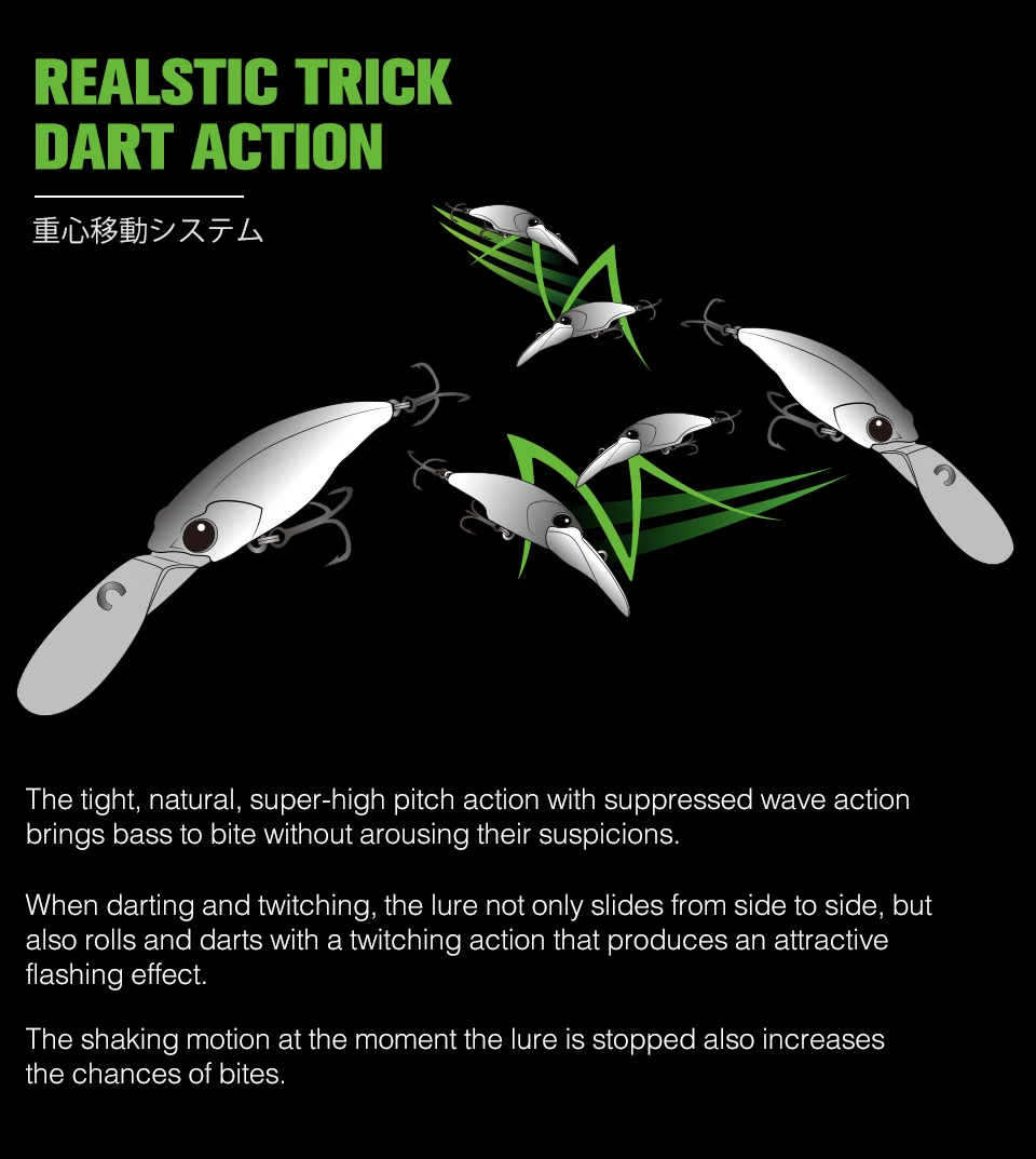 Experimente la acción dinámica de la pesca de dardos realistas con nuestro innovador diseño de señuelo