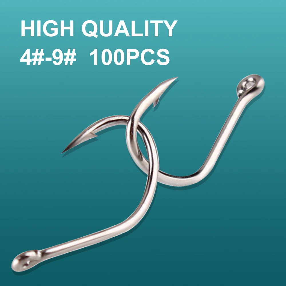 Anzuelo de pesca de acero con alto contenido de carbono NGB con tamaño de ojo4 # -9 #   Accesorios de gancho de carpa individual con púas de agua dulce - imagen 5