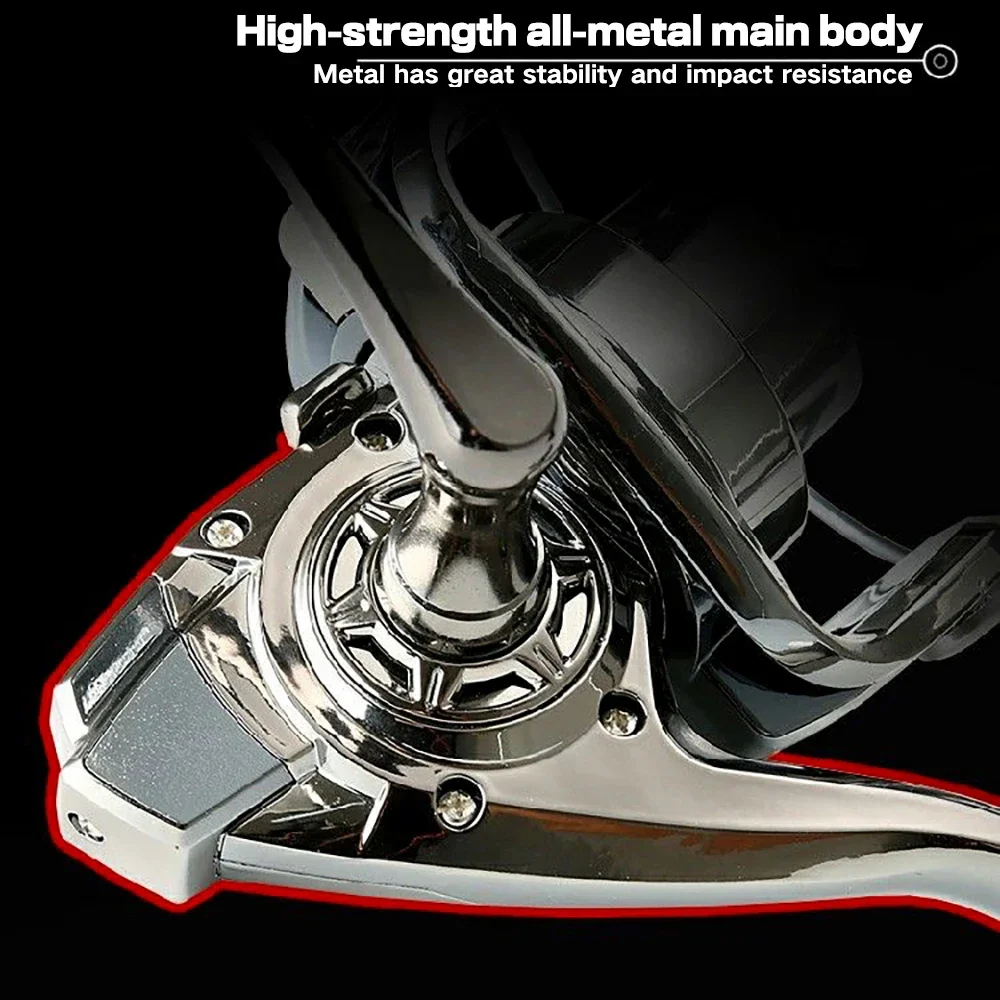 Carrete de Pesca giratorio, bobina de gran capacidad, arrastre de 12000 KG, potencia de 25KG, y agua dulce para agua salada, fundición larga, Surfcasting - imagen 5