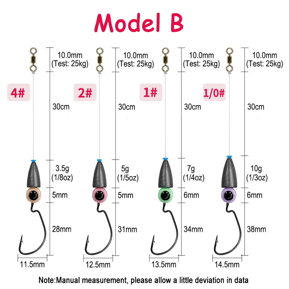 Ellllv-Kit de aparejo para pesca de lubina, anzuelos de manivela, cuchillas giratorias, aparejo listo para Texas, 5 unids/set - imagen 3