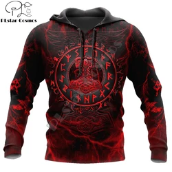 Mjolnir Hammer Of Thor Red Tattoo 3D completamente estampado Sudadera con capucha y sudadera para hombre Sudaderas con capucha con cremallera unisex Chándales casuales KJ892