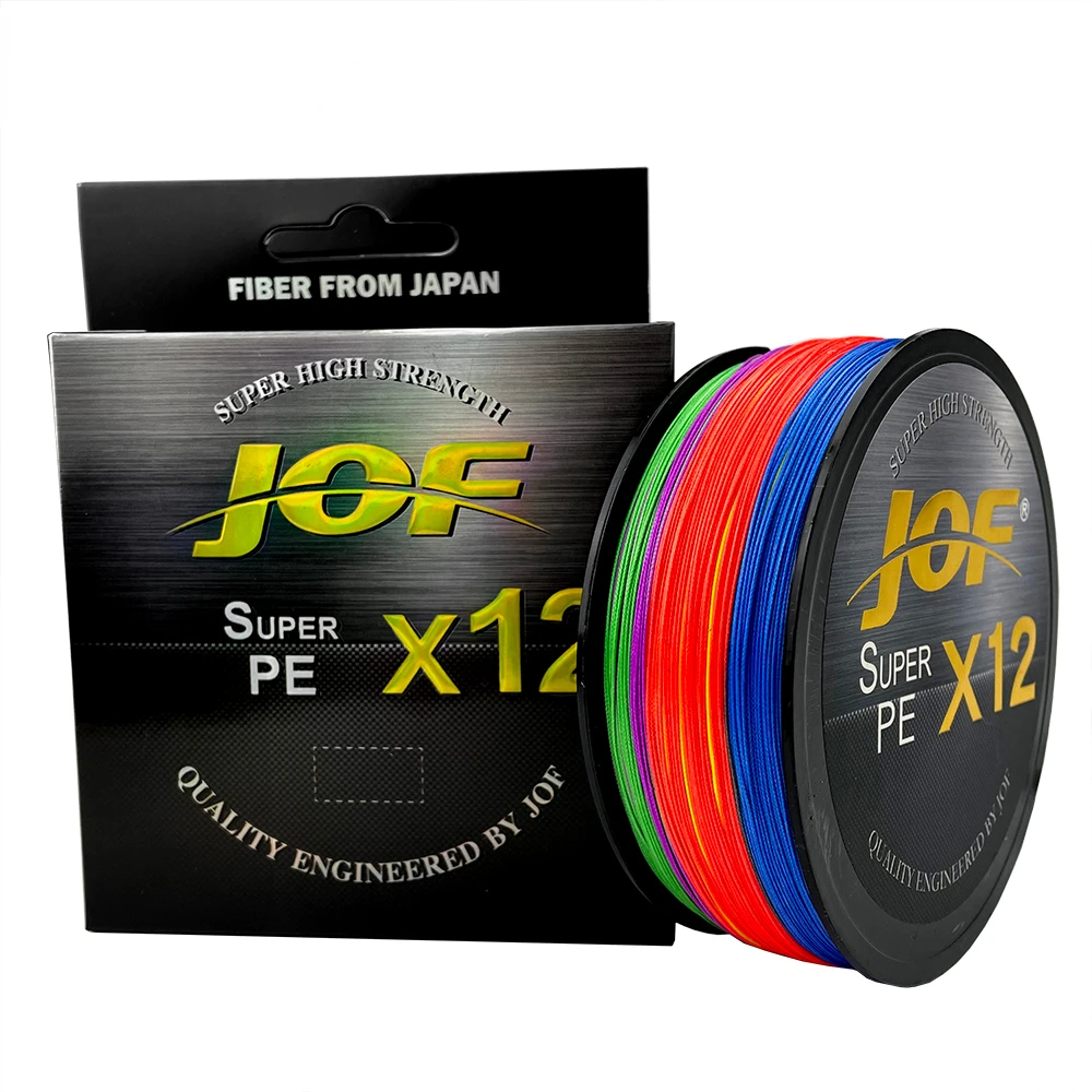 JOF-sedal de pesca para barco trenzado Multicolor, 12/9X hebras, agua salada, 500m, 300m, 100m, alambre de PE multifilamento, 9,0 KG-41,8 KG, 0,14 MM-0,40 MM - imagen 3