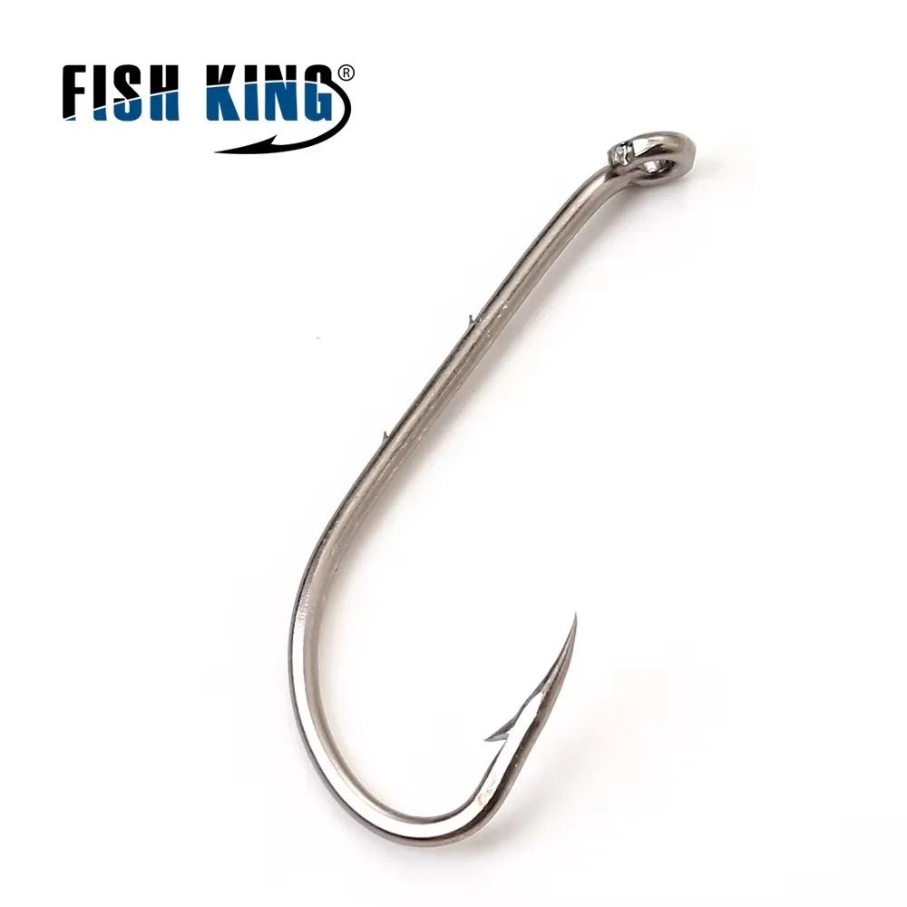 Un gancho de pesca con un logotipo plateado y azul