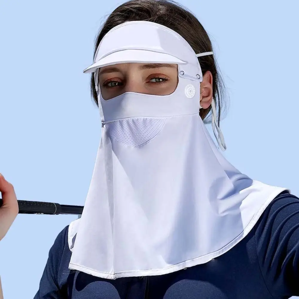 Protector solar para exteriores, máscara de Golf transpirable de seda de hielo a prueba de sol, gorra de cuello, babero de seda de hielo, sombrero deportivo - imagen 2