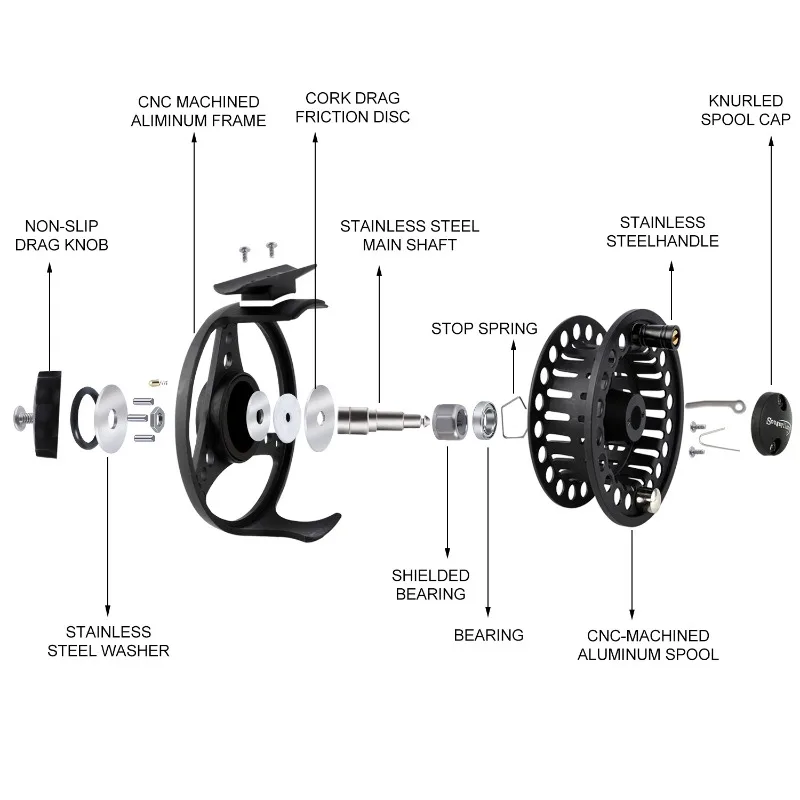 Carrete de pesca con mosca Sougayilang CNC – arrastre antideslizante - imagen 2