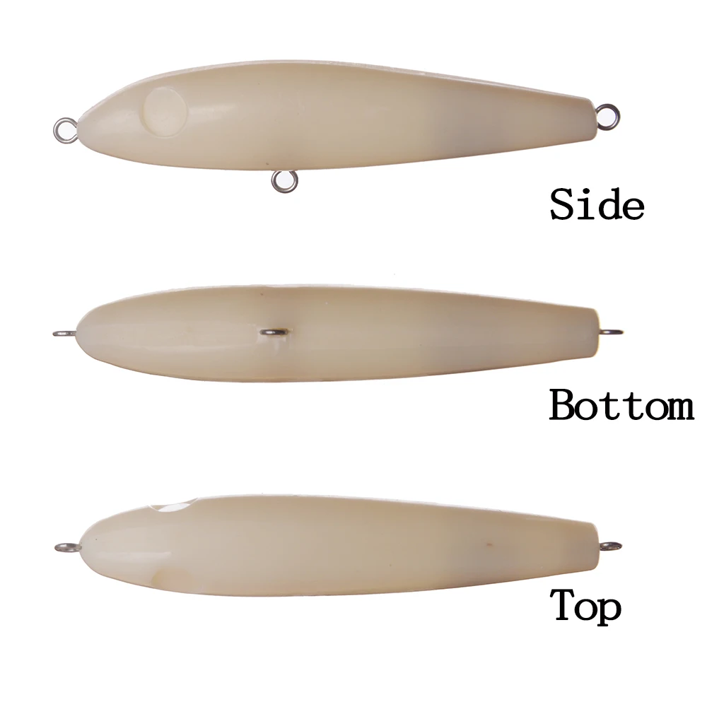 Chan'sHuang 20 piezas cebo en blanco sin pintar 10,3g/90mm sonajero flotante lápiz caminando el perro DIY hecho a mano señuelo de pesca Artificial - imagen 3