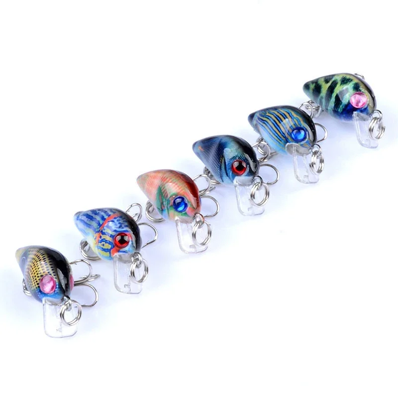 Señuelos de Pesca biónicos Mini Minnow, cebo duro Artificial, ojos 3D, Wobblers, Topwater, Crankbait, gancho, perca, aparejos de carpa, 30mm - imagen 3