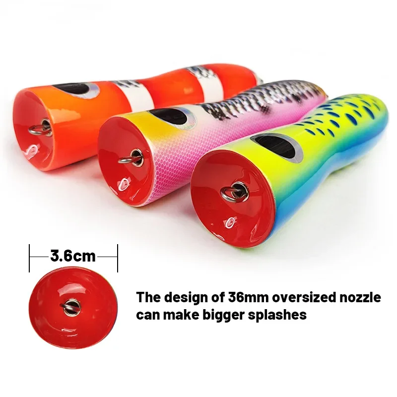 Señuelos Popper de 100g y 20cm para pesca en aguas profundas, aparejos de pesca artificiales para barcos, señuelo de superficie GT, cebo de fundición - imagen 3