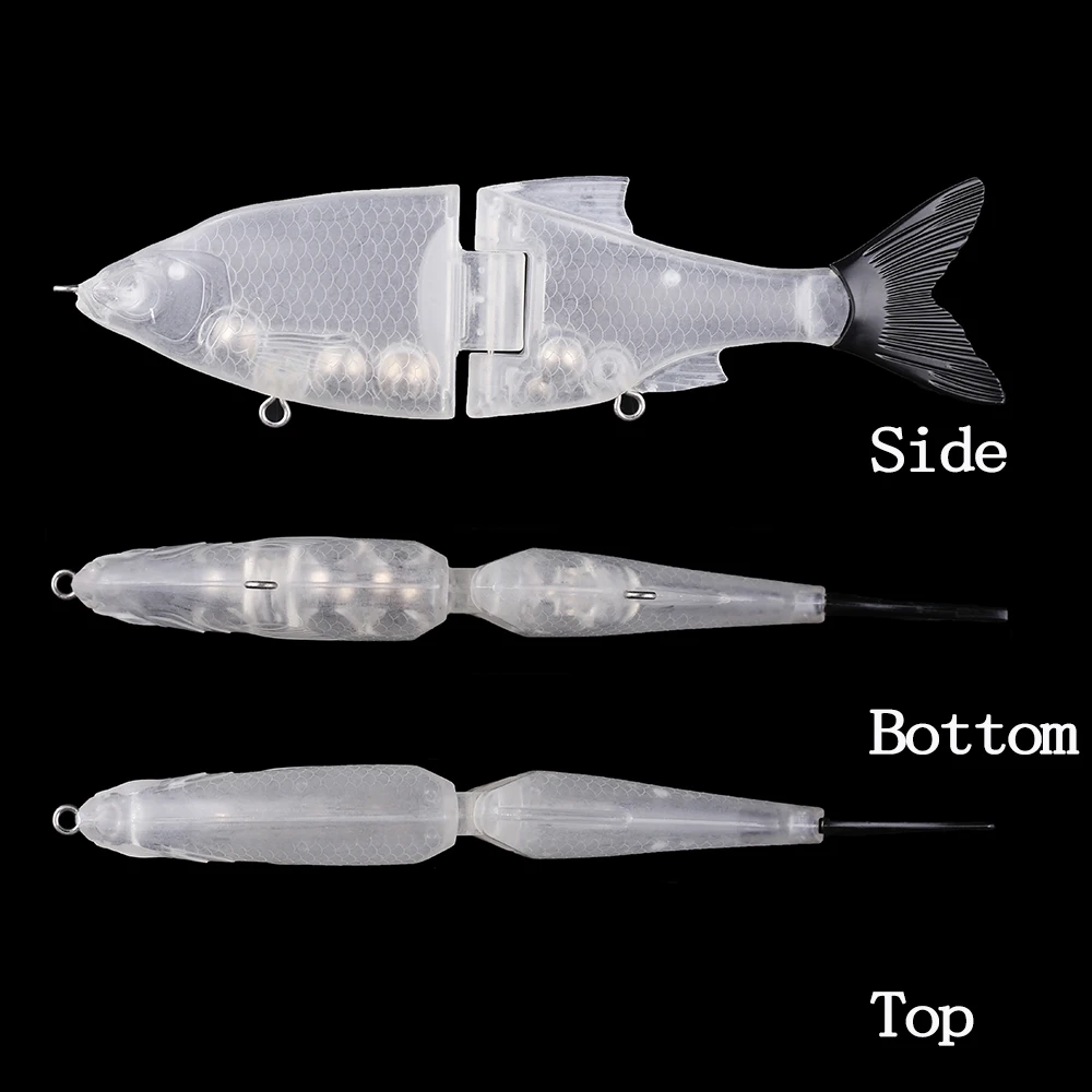 Chan'sHuang-Cebo en blanco sin pintar, 5 piezas, 15cm, 58,5g, sonajero de hundimiento, cola suave, cebo dorado, Swimbait, señuelo de pesca Artificial hecho a mano - imagen 3