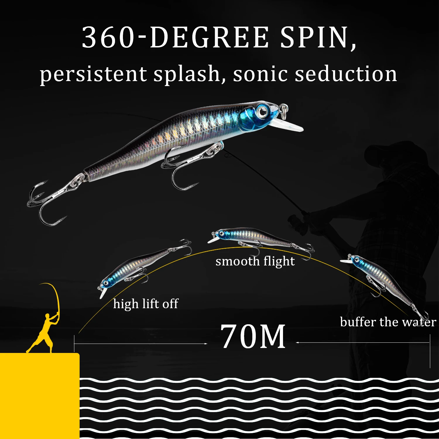 Señuelo de Pesca Minnow, 90mm, 8,4g, sistema magnético de fundición lejana, cebo duro Artificial, Wobblers de plástico, aparejos de Pesca, 1 Uds. - imagen 4