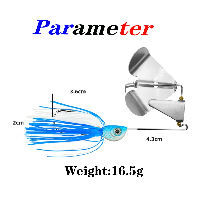 16,5g Testar hoja giratoria sin malezas Buzzbait Wobblers Chatterbait Spin Bait Jig Spinnerbait para Pesca de lubina Señuelos de Pesca - imagen 3