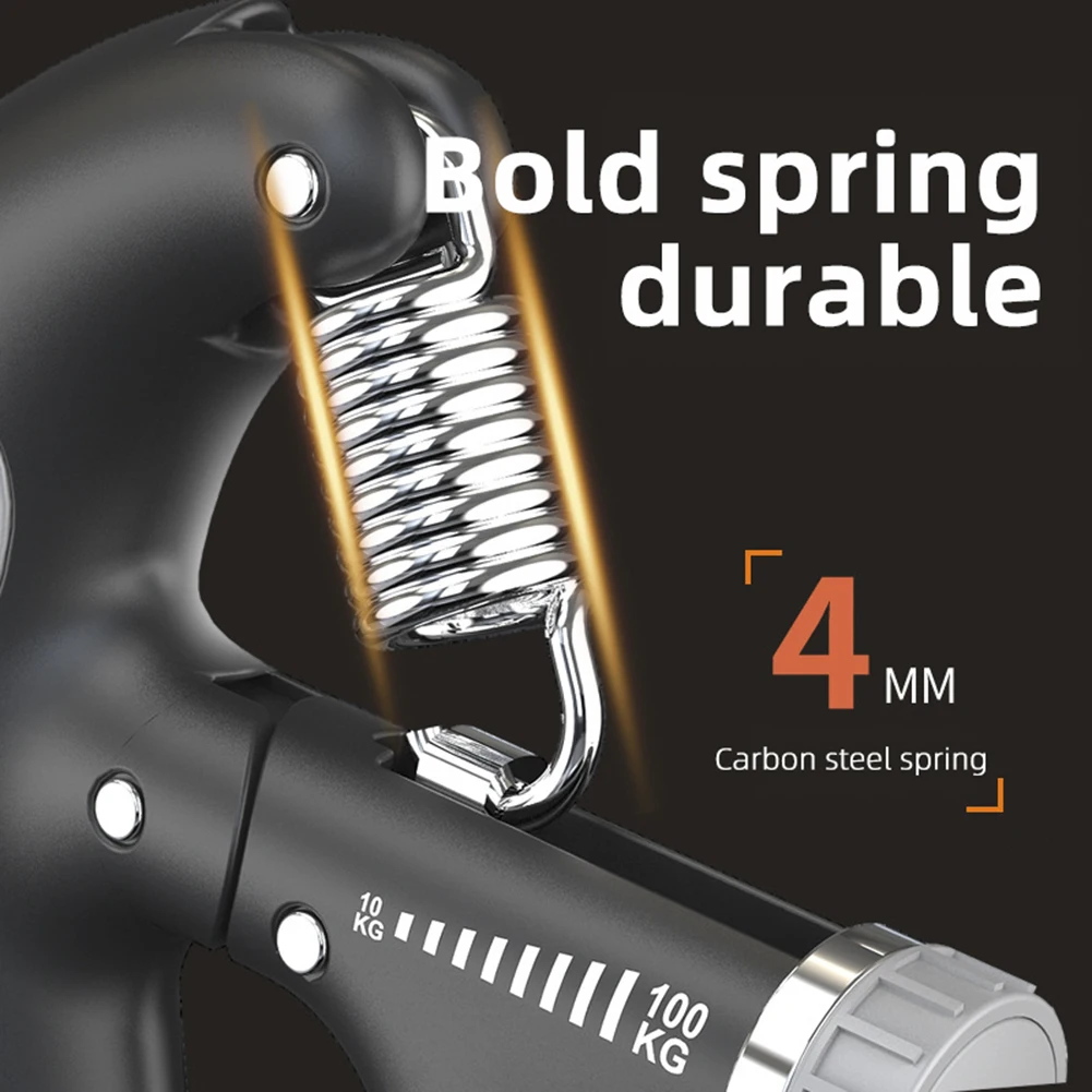 Fortalecedor de agarre de mano con resistencia ajustable (10-100KG), ejercitador de mano para construcción muscular y recuperación de lesiones - imagen 2